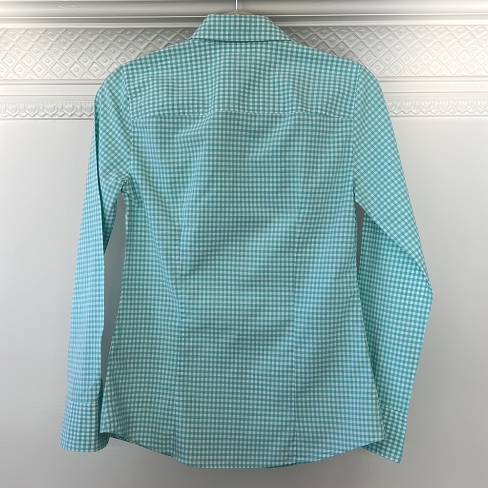 NWOT J. Crew “The Perfect Shirt” Blue Gingham Sz 0 - Picture 4 of 5